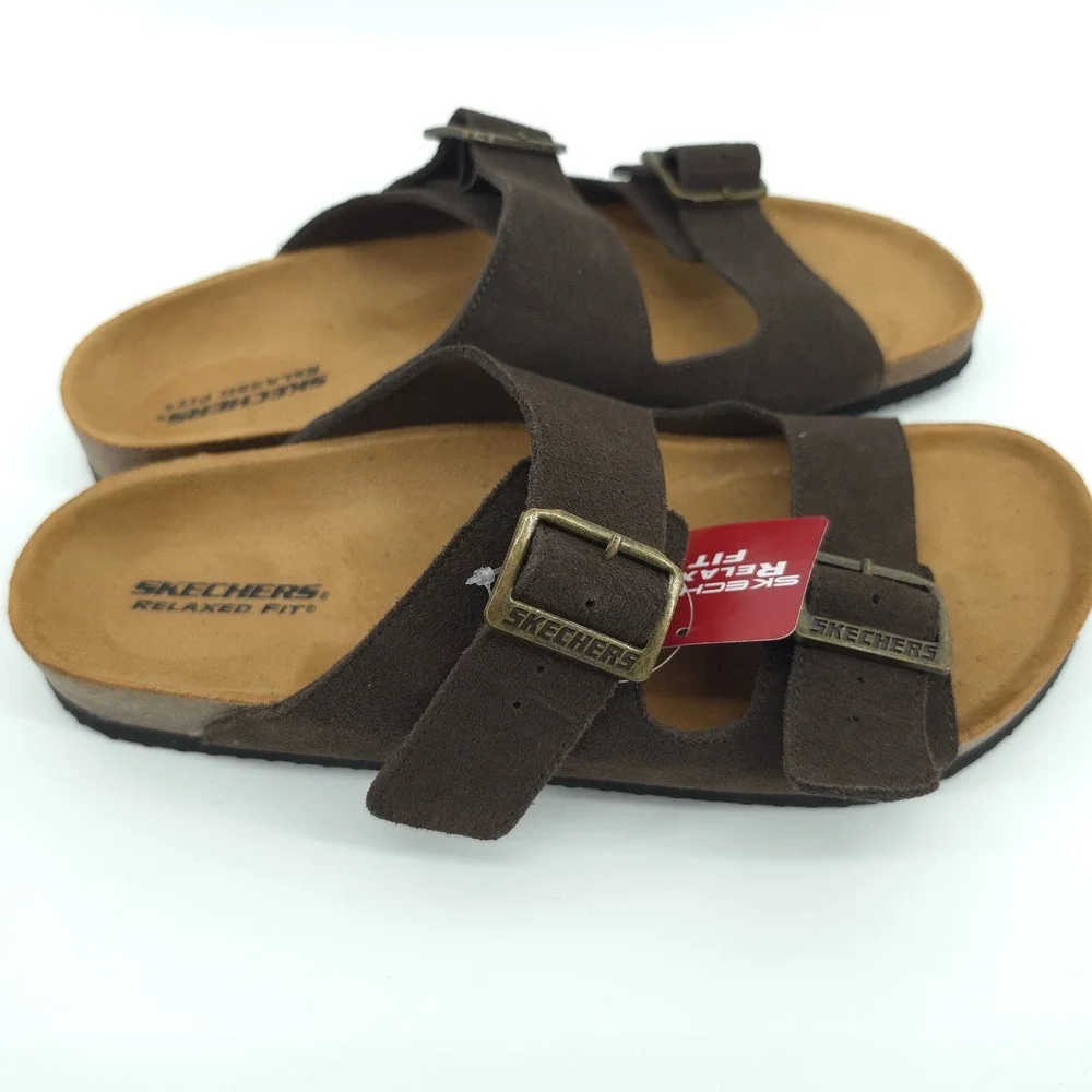Skechers Mens Aidan-Leelan Sandal Synthetic Chocolate Brown 9 Relaxed Fit